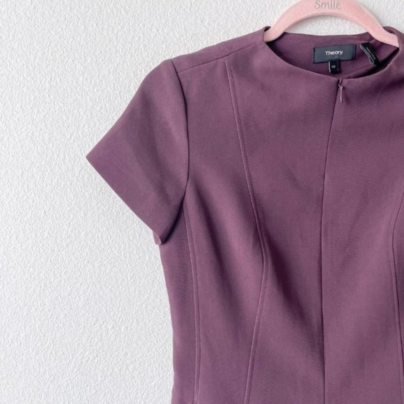 Theory Apalia Admiral A-Line Maroon Office Dress - Picture 5 of 7